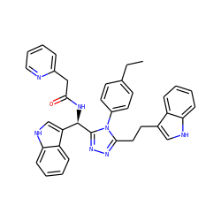 CCc1ccc(-n2c(CCc3c[nH]c4ccccc34)nnc2[C@H](NC(=O)Cc2ccccn2)c2c[nH]c3ccccc23)cc1 ZINC000028973117