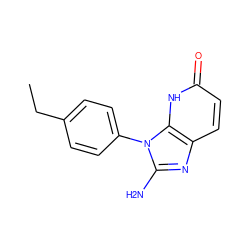 CCc1ccc(-n2c(N)nc3ccc(=O)[nH]c32)cc1 ZINC000118270938