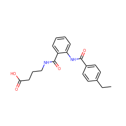 CCc1ccc(C(=O)Nc2ccccc2C(=O)NCCCC(=O)O)cc1 ZINC000169345988