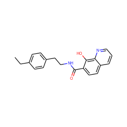 CCc1ccc(CCNC(=O)c2ccc3cccnc3c2O)cc1 ZINC000040764419