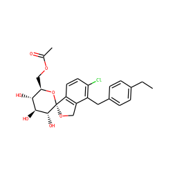 CCc1ccc(Cc2c(Cl)ccc3c2CO[C@]32O[C@H](COC(C)=O)[C@@H](O)[C@H](O)[C@H]2O)cc1 ZINC000045245801