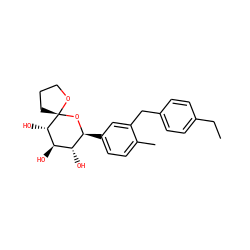 CCc1ccc(Cc2cc([C@@H]3O[C@]4(CCCO4)[C@@H](O)[C@H](O)[C@H]3O)ccc2C)cc1 ZINC000049112419