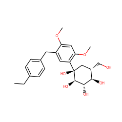 CCc1ccc(Cc2cc([C@]3(O)C[C@H](CO)[C@@H](O)[C@H](O)[C@H]3O)c(OC)cc2OC)cc1 ZINC000043103840