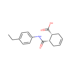 CCc1ccc(NC(=O)[C@H]2CC=CC[C@H]2C(=O)O)cc1 ZINC000000450547