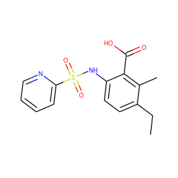 CCc1ccc(NS(=O)(=O)c2ccccn2)c(C(=O)O)c1C ZINC000014965107