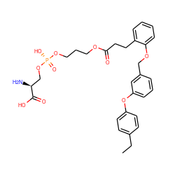 CCc1ccc(Oc2cccc(COc3ccccc3CCC(=O)OCCCO[P@](=O)(O)OC[C@H](N)C(=O)O)c2)cc1 ZINC001772630853