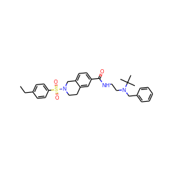 CCc1ccc(S(=O)(=O)N2CCc3cc(C(=O)NCCN(Cc4ccccc4)C(C)(C)C)ccc3C2)cc1 ZINC000474609996