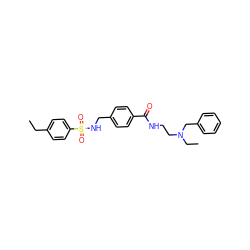 CCc1ccc(S(=O)(=O)NCc2ccc(C(=O)NCCN(CC)Cc3ccccc3)cc2)cc1 ZINC000066136249