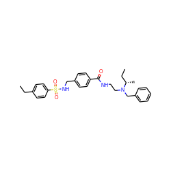 CCc1ccc(S(=O)(=O)NCc2ccc(C(=O)NCCN(Cc3ccccc3)[C@@H](C)CC)cc2)cc1 ZINC000066166876