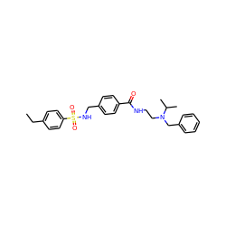 CCc1ccc(S(=O)(=O)NCc2ccc(C(=O)NCCN(Cc3ccccc3)C(C)C)cc2)cc1 ZINC000061945363