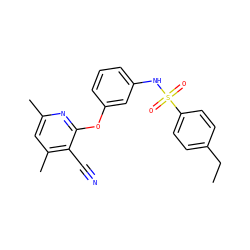 CCc1ccc(S(=O)(=O)Nc2cccc(Oc3nc(C)cc(C)c3C#N)c2)cc1 ZINC000096271608