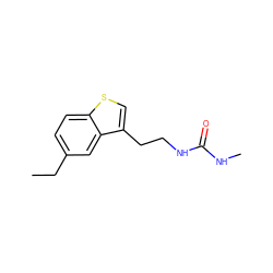 CCc1ccc2scc(CCNC(=O)NC)c2c1 ZINC000013781747