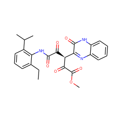 CCc1cccc(C(C)C)c1NC(=O)C(=O)[C@H](C(=O)C(=O)OC)c1nc2ccccc2[nH]c1=O ZINC000001629298