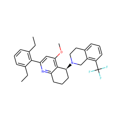 CCc1cccc(CC)c1-c1cc(OC)c2c(n1)CCC[C@@H]2N1CCc2cccc(C(F)(F)F)c2C1 ZINC000029053826