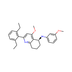 CCc1cccc(CC)c1-c1cc(OC)c2c(n1)CCC[C@@H]2Nc1cccc(OC)c1 ZINC000040412974