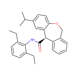 CCc1cccc(CC)c1NC(=O)[C@@H]1c2ccccc2COc2ccc(C(C)C)cc21 ZINC000013735159