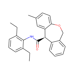 CCc1cccc(CC)c1NC(=O)[C@@H]1c2ccccc2COc2ccc(C)cc21 ZINC000013735153