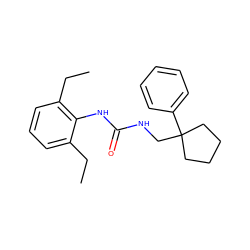 CCc1cccc(CC)c1NC(=O)NCC1(c2ccccc2)CCCC1 ZINC000013833498