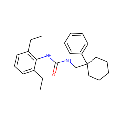 CCc1cccc(CC)c1NC(=O)NCC1(c2ccccc2)CCCCC1 ZINC000001889411