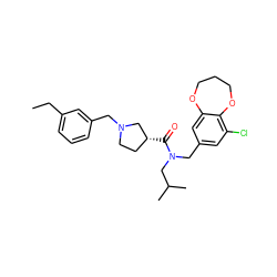 CCc1cccc(CN2CC[C@@H](C(=O)N(Cc3cc(Cl)c4c(c3)OCCCO4)CC(C)C)C2)c1 ZINC000114100114