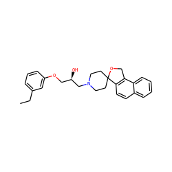 CCc1cccc(OC[C@@H](O)CN2CCC3(CC2)OCc2c3ccc3ccccc23)c1 ZINC000026968946