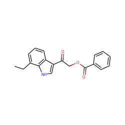 CCc1cccc2c(C(=O)COC(=O)c3ccccc3)c[nH]c12 ZINC000002661103