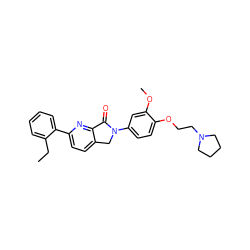 CCc1ccccc1-c1ccc2c(n1)C(=O)N(c1ccc(OCCN3CCCC3)c(OC)c1)C2 ZINC000095587333