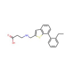 CCc1ccccc1-c1cccc2cc(CNCCC(=O)O)sc12 ZINC001772619557