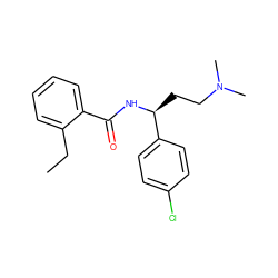 CCc1ccccc1C(=O)N[C@@H](CCN(C)C)c1ccc(Cl)cc1 ZINC000013684655