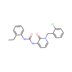 CCc1ccccc1NC(=O)Nc1cccn(Cc2ccccc2Cl)c1=O ZINC000064527131