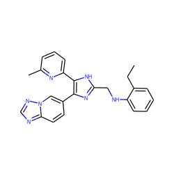 CCc1ccccc1NCc1nc(-c2ccc3ncnn3c2)c(-c2cccc(C)n2)[nH]1 ZINC000113391371