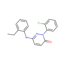 CCc1ccccc1Nc1ccc(=O)n(-c2ccccc2Cl)n1 ZINC000014961516