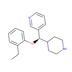CCc1ccccc1O[C@@H](c1cccnc1)C1CCNCC1 ZINC000043010718