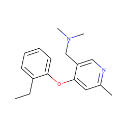 CCc1ccccc1Oc1cc(C)ncc1CN(C)C ZINC000029124673