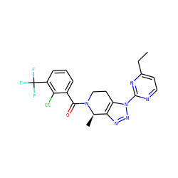 CCc1ccnc(-n2nnc3c2CCN(C(=O)c2cccc(C(F)(F)F)c2Cl)[C@@H]3C)n1 ZINC000225991619