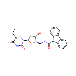 CCc1cn([C@H]2C[C@H](O)[C@@H](CNC(=O)C3c4ccccc4-c4ccccc43)O2)c(=O)[nH]c1=O ZINC000028108646