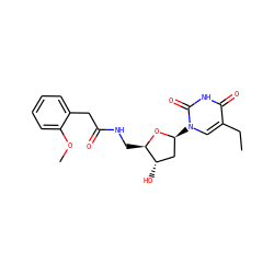 CCc1cn([C@H]2C[C@H](O)[C@@H](CNC(=O)Cc3ccccc3OC)O2)c(=O)[nH]c1=O ZINC000029403322