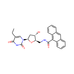 CCc1cn([C@H]2C[C@H](O)[C@@H](CNC(=O)c3c4ccccc4cc4ccccc34)O2)c(=O)[nH]c1=O ZINC000029396364