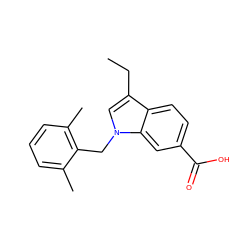 CCc1cn(Cc2c(C)cccc2C)c2cc(C(=O)O)ccc12 ZINC000203702122