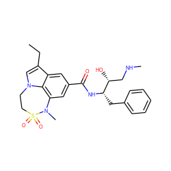 CCc1cn2c3c(cc(C(=O)N[C@@H](Cc4ccccc4)[C@H](O)CNC)cc13)N(C)S(=O)(=O)CC2 ZINC000036436615