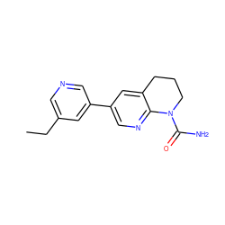 CCc1cncc(-c2cnc3c(c2)CCCN3C(N)=O)c1 ZINC000221466538