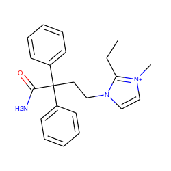 CCc1n(CCC(C(N)=O)(c2ccccc2)c2ccccc2)cc[n+]1C ZINC000026822273