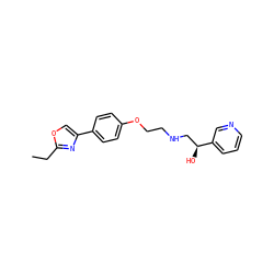 CCc1nc(-c2ccc(OCCNC[C@H](O)c3cccnc3)cc2)co1 ZINC000028959064