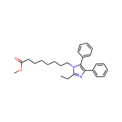 CCc1nc(-c2ccccc2)c(-c2ccccc2)n1CCCCCCCC(=O)OC ZINC000028821617