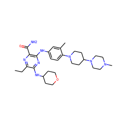 CCc1nc(C(N)=O)c(Nc2ccc(N3CCC(N4CCN(C)CC4)CC3)c(C)c2)nc1NC1CCOCC1 ZINC000113478134