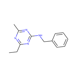 CCc1nc(C)nc(NCc2ccccc2)n1 ZINC000103285232