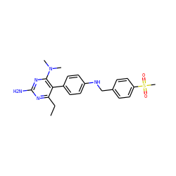 CCc1nc(N)nc(N(C)C)c1-c1ccc(NCc2ccc(S(C)(=O)=O)cc2)cc1 ZINC000036349172