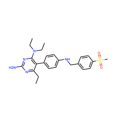 CCc1nc(N)nc(N(CC)CC)c1-c1ccc(NCc2ccc(S(C)(=O)=O)cc2)cc1 ZINC000036349163