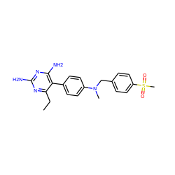 CCc1nc(N)nc(N)c1-c1ccc(N(C)Cc2ccc(S(C)(=O)=O)cc2)cc1 ZINC000013686077