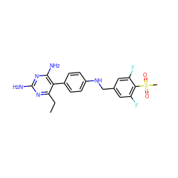 CCc1nc(N)nc(N)c1-c1ccc(NCc2cc(F)c(S(C)(=O)=O)c(F)c2)cc1 ZINC000013685938